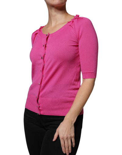 Dolce &amp; Gabbana roze wollen vest met knoopjes