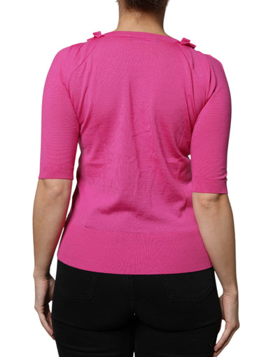 Dolce &amp; Gabbana roze wollen vest met knoopjes