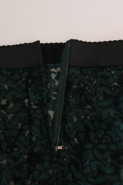 Dolce &amp; Gabbana Groene Bloemen Kanten Legging Broek