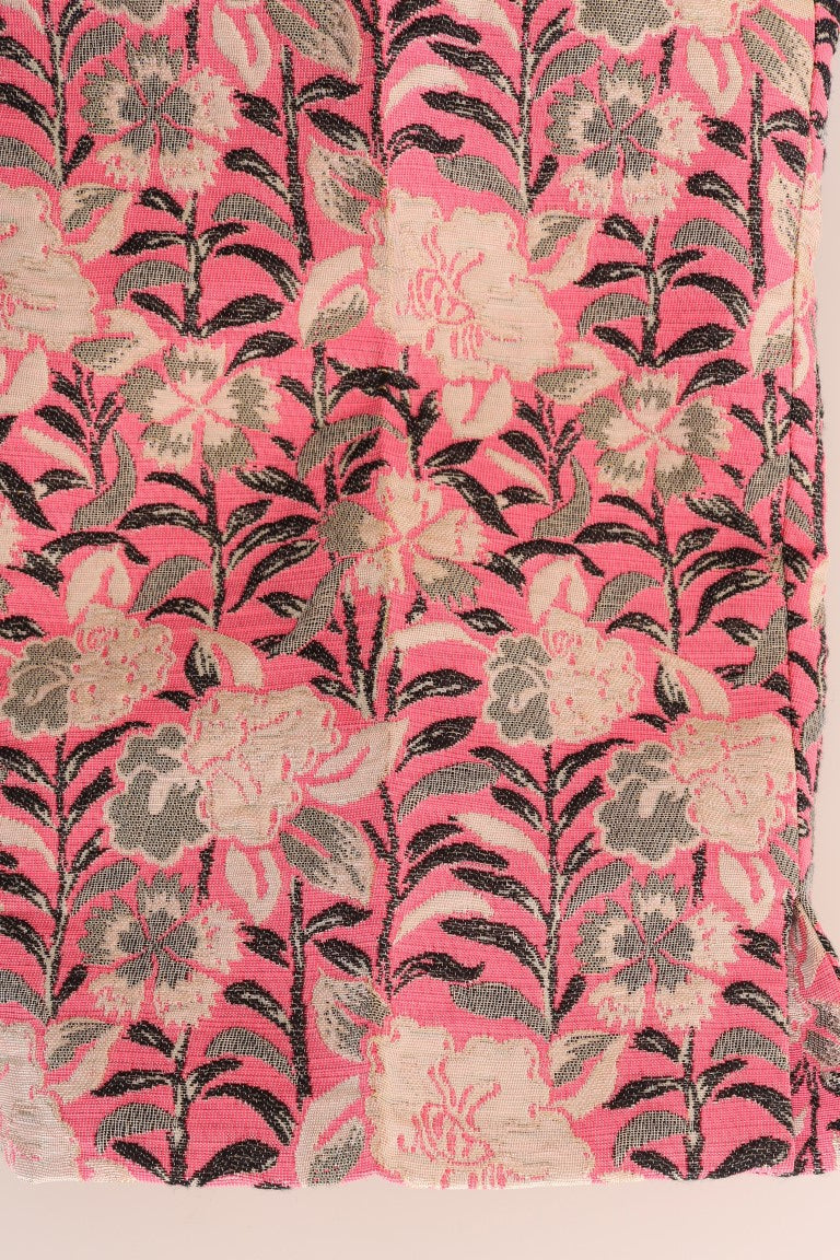 Dolce &amp; Gabbana roze capribroek met bloemenbrokaat