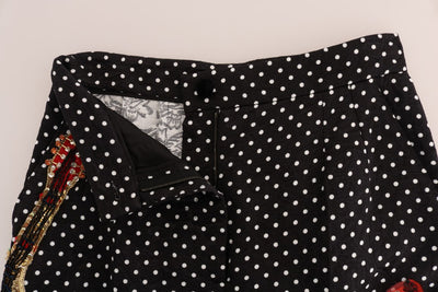 Dolce &amp; Gabbana Zwarte Polka Dot Sicily Crystal Broek