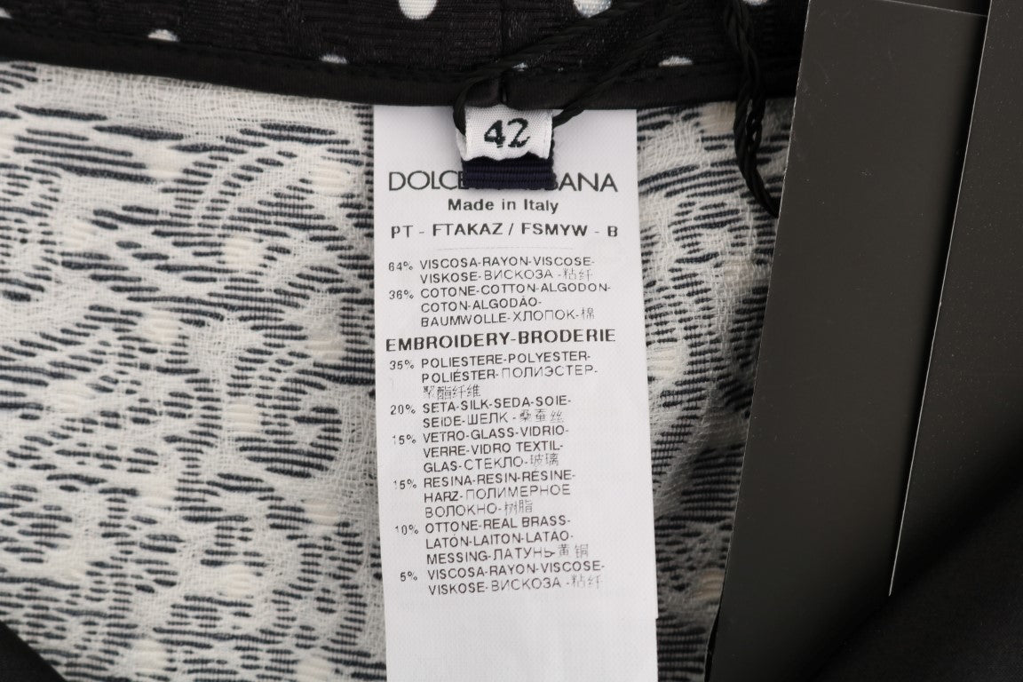 Dolce &amp; Gabbana Zwarte Polka Dot Sicily Crystal Broek