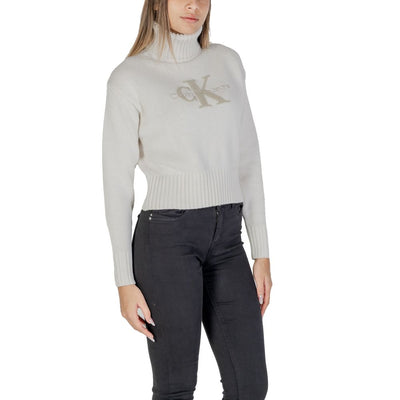 Pull en coton crème Calvin Klein Jeans
