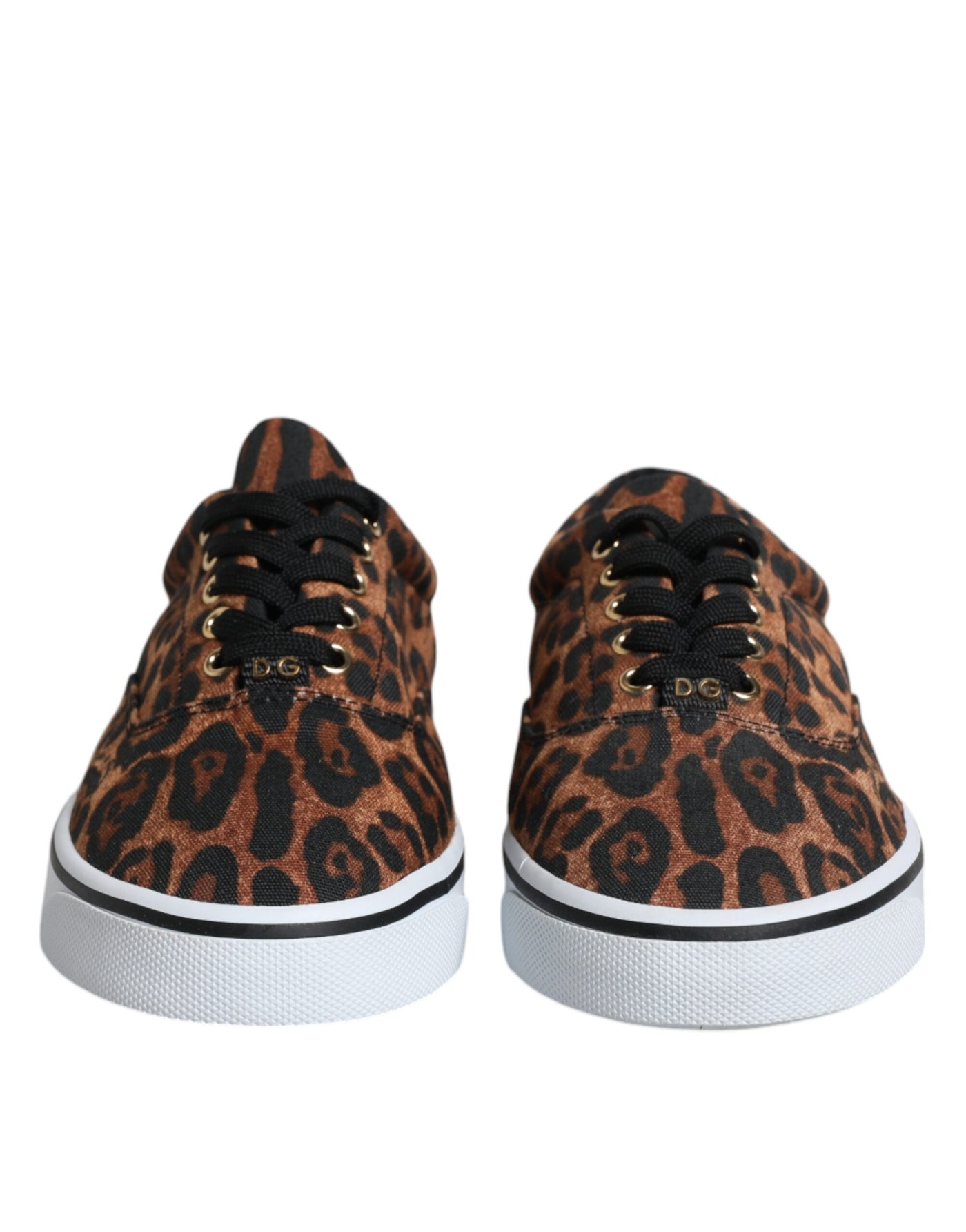Dolce &amp; Gabbana Bruine Luipaard Logo Print Katoenen Sneakers Schoenen