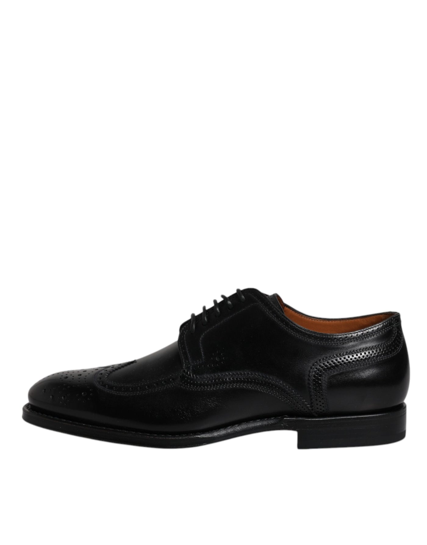 Dolce &amp; Gabbana Zwarte Leren Derby Wingtip Formele Schoenen