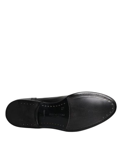 Dolce &amp; Gabbana Zwarte Leren Derby Wingtip Formele Schoenen