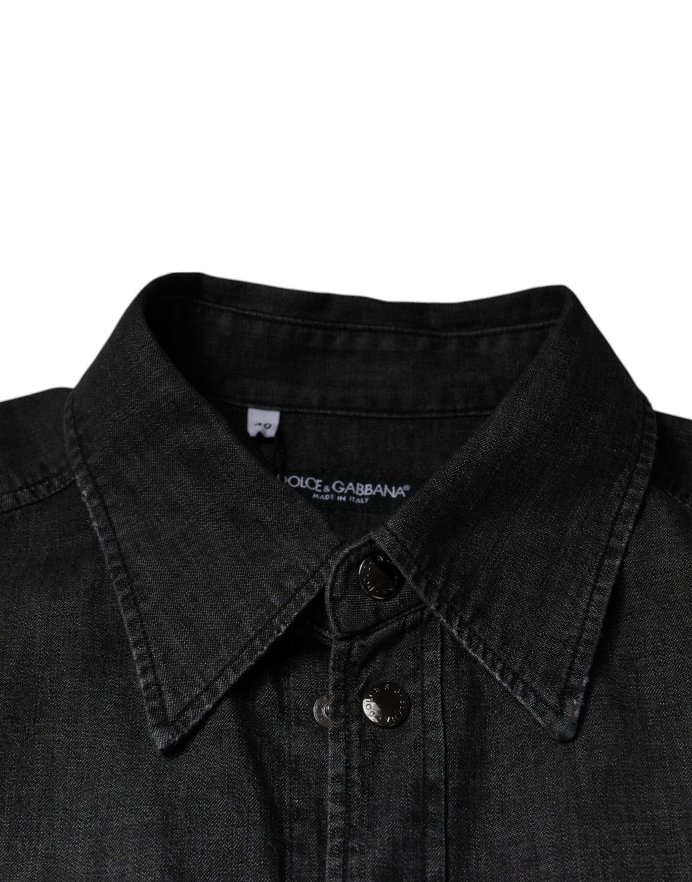 Dolce &amp; Gabbana zwart logo katoenen overhemd met knopen