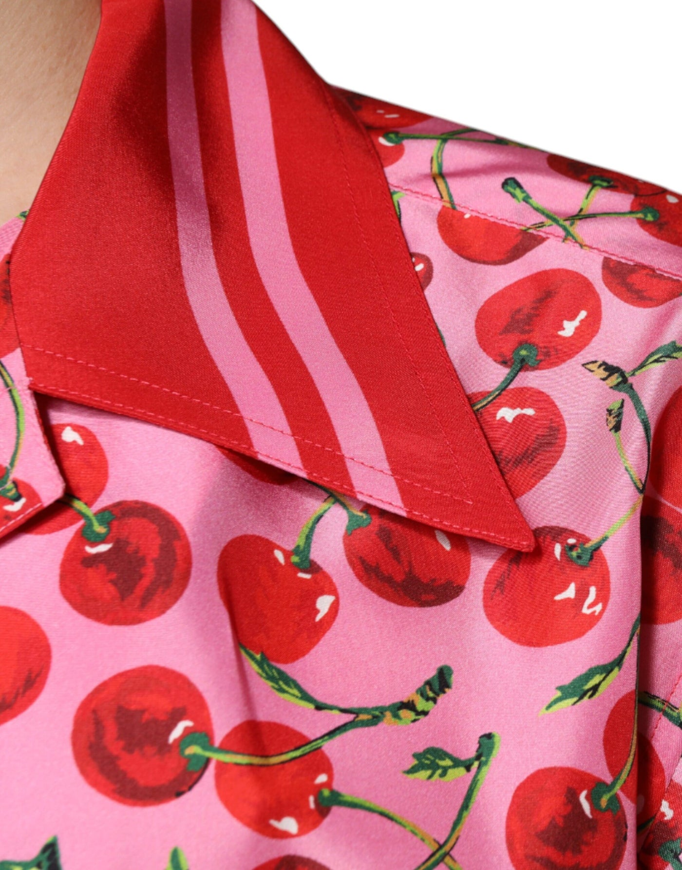 Chemise décontractée boutonnée en soie rose cerise Dolce &amp; Gabbana