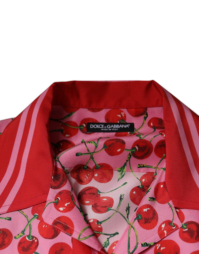 Chemise décontractée boutonnée en soie rose cerise Dolce &amp; Gabbana