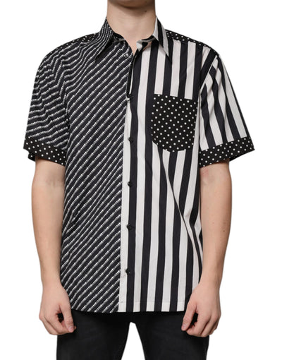 Chemise décontractée boutonnée à rayures noires et blanches Dolce &amp; Gabbana