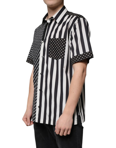 Chemise décontractée boutonnée à rayures noires et blanches Dolce &amp; Gabbana