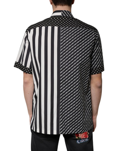 Chemise décontractée boutonnée à rayures noires et blanches Dolce &amp; Gabbana