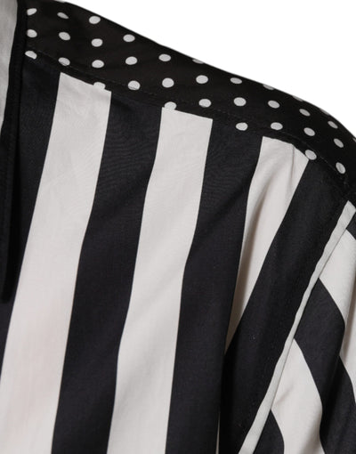 Chemise décontractée boutonnée à rayures noires et blanches Dolce &amp; Gabbana