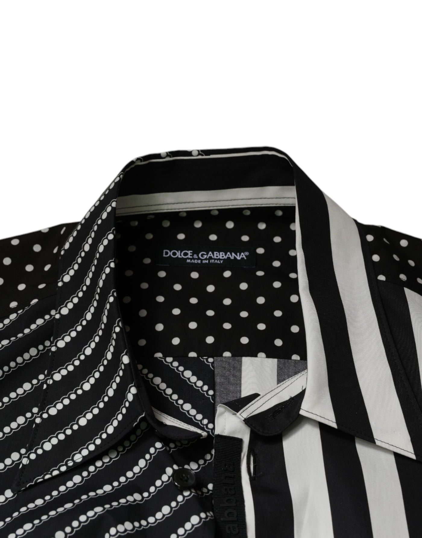 Chemise décontractée boutonnée à rayures noires et blanches Dolce &amp; Gabbana
