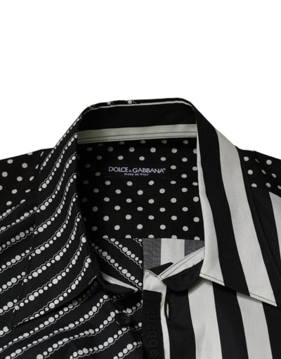 Chemise décontractée boutonnée à rayures noires et blanches Dolce &amp; Gabbana