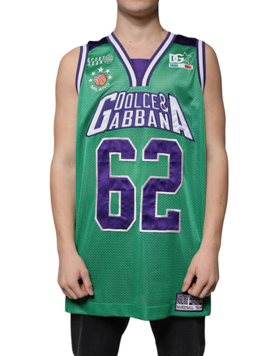Dolce &amp; Gabbana Groen Polyester Jersey Mouwloos T-shirt
