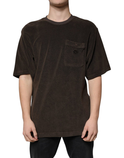 Dolce &amp; Gabbana Bruin Katoenen T-shirt met Ronde Hals en Korte Mouwen