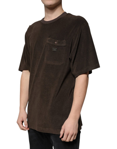 Dolce &amp; Gabbana Bruin Katoenen T-shirt met Ronde Hals en Korte Mouwen