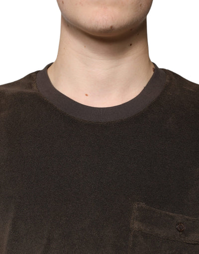 Dolce &amp; Gabbana Bruin Katoenen T-shirt met Ronde Hals en Korte Mouwen