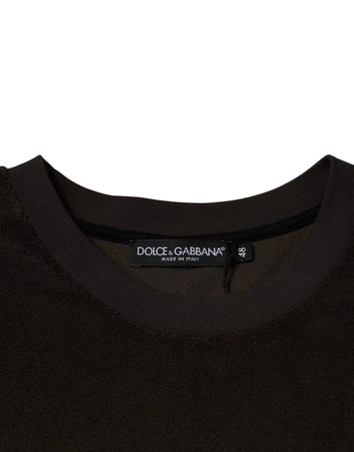 Dolce &amp; Gabbana Bruin Katoenen T-shirt met Ronde Hals en Korte Mouwen