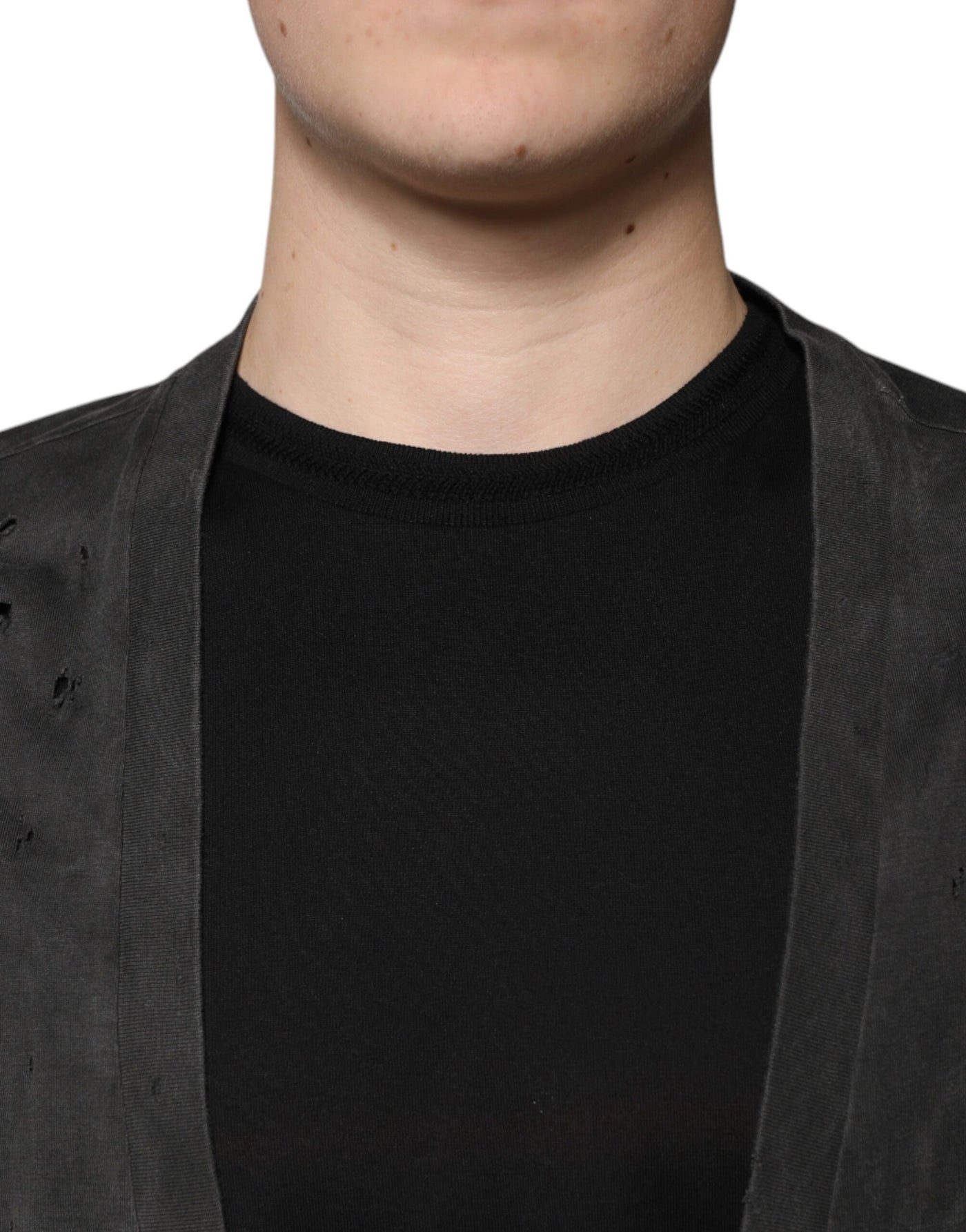 Dolce &amp; Gabbana Zwart Katoenen T-shirt met Ronde Hals en Korte Mouwen