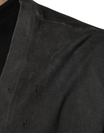 Dolce &amp; Gabbana Zwart Katoenen T-shirt met Ronde Hals en Korte Mouwen