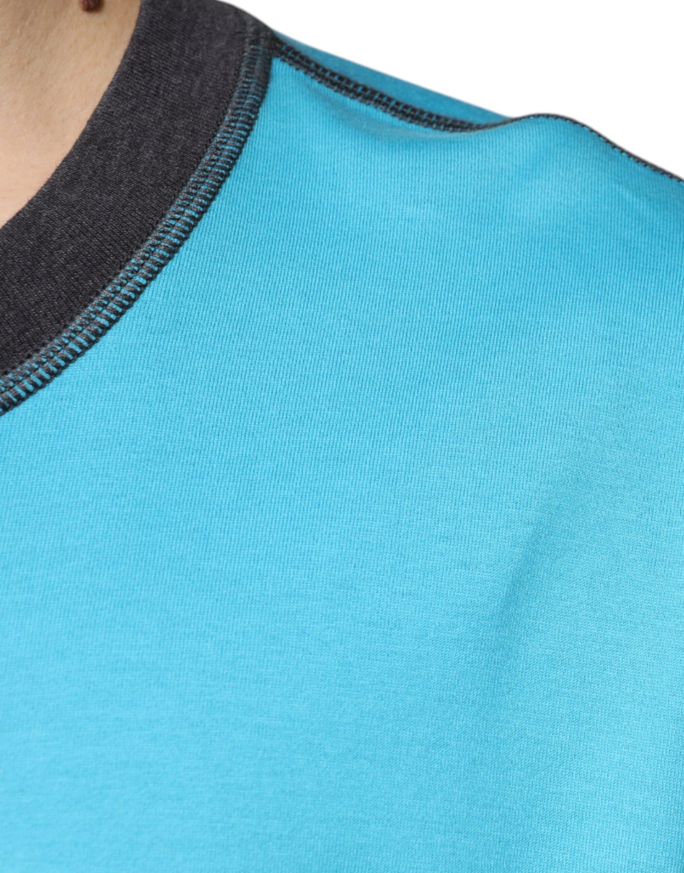 Dolce &amp; Gabbana Blue Logo Crew Neck T-shirt met korte mouwen