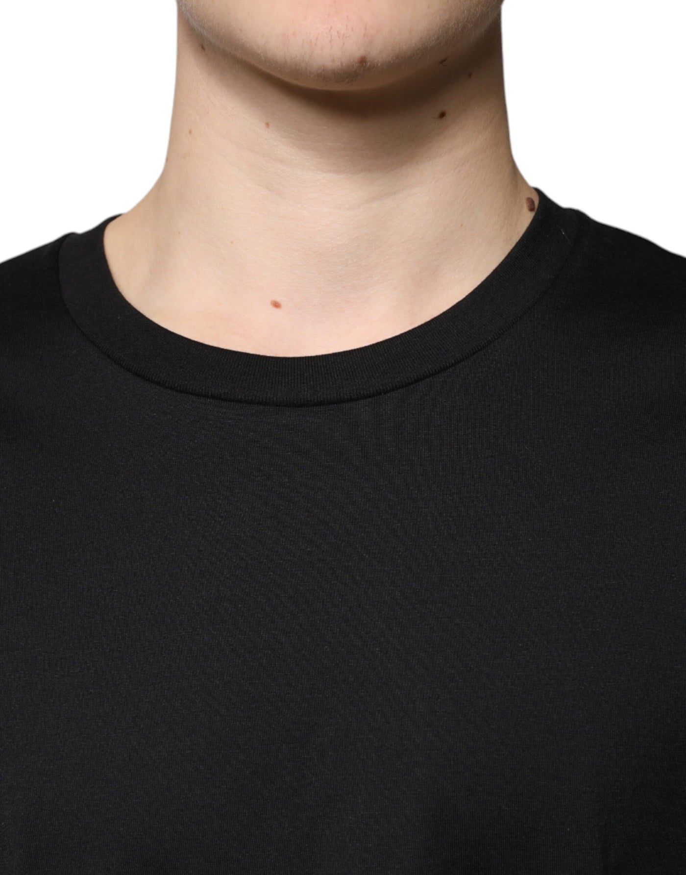 Dolce &amp; Gabbana Zwart Katoenen T-shirt met Ronde Hals en Korte Mouwen