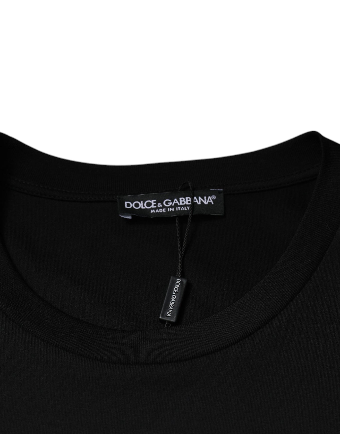 Dolce &amp; Gabbana Zwart Katoenen T-shirt met Ronde Hals en Korte Mouwen