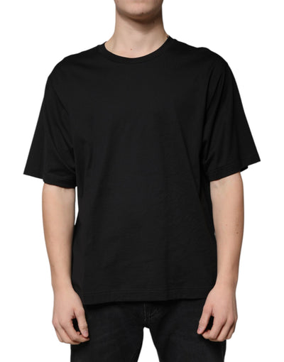 Dolce &amp; Gabbana Zwart Katoenen T-shirt met Ronde Hals en Korte Mouwen