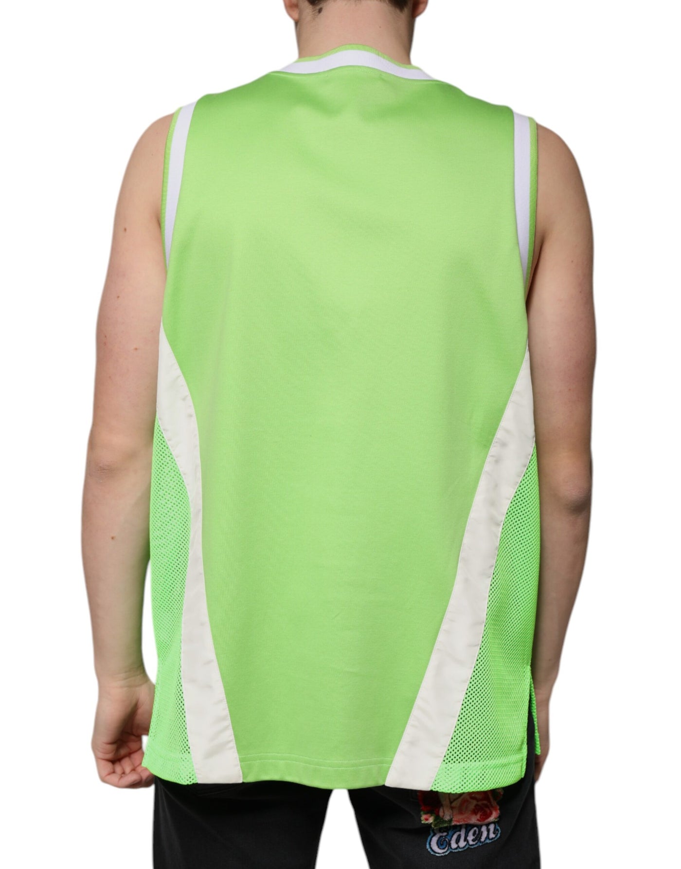 Dolce &amp; Gabbana Groen Polyester Jersey Mouwloos T-shirt