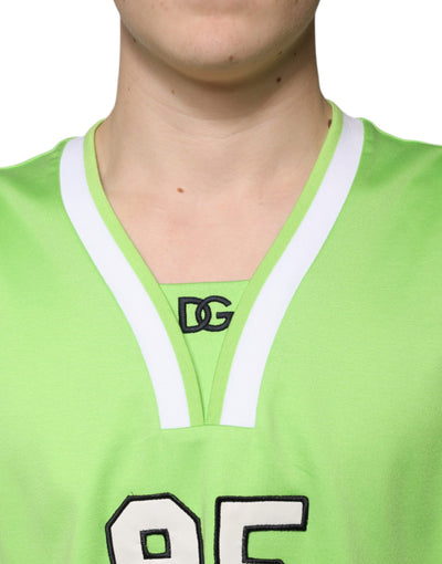 Dolce &amp; Gabbana Groen Polyester Jersey Mouwloos T-shirt