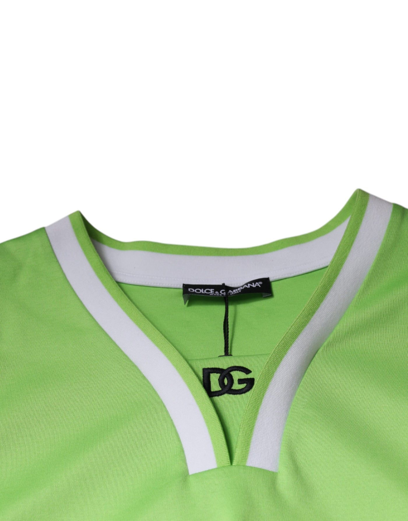 Dolce &amp; Gabbana Groen Polyester Jersey Mouwloos T-shirt
