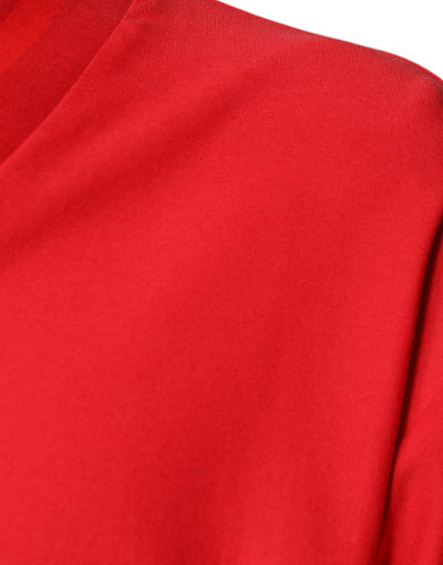 Dolce &amp; Gabbana Rood Katoenen V-hals T-shirt met Korte Mouwen