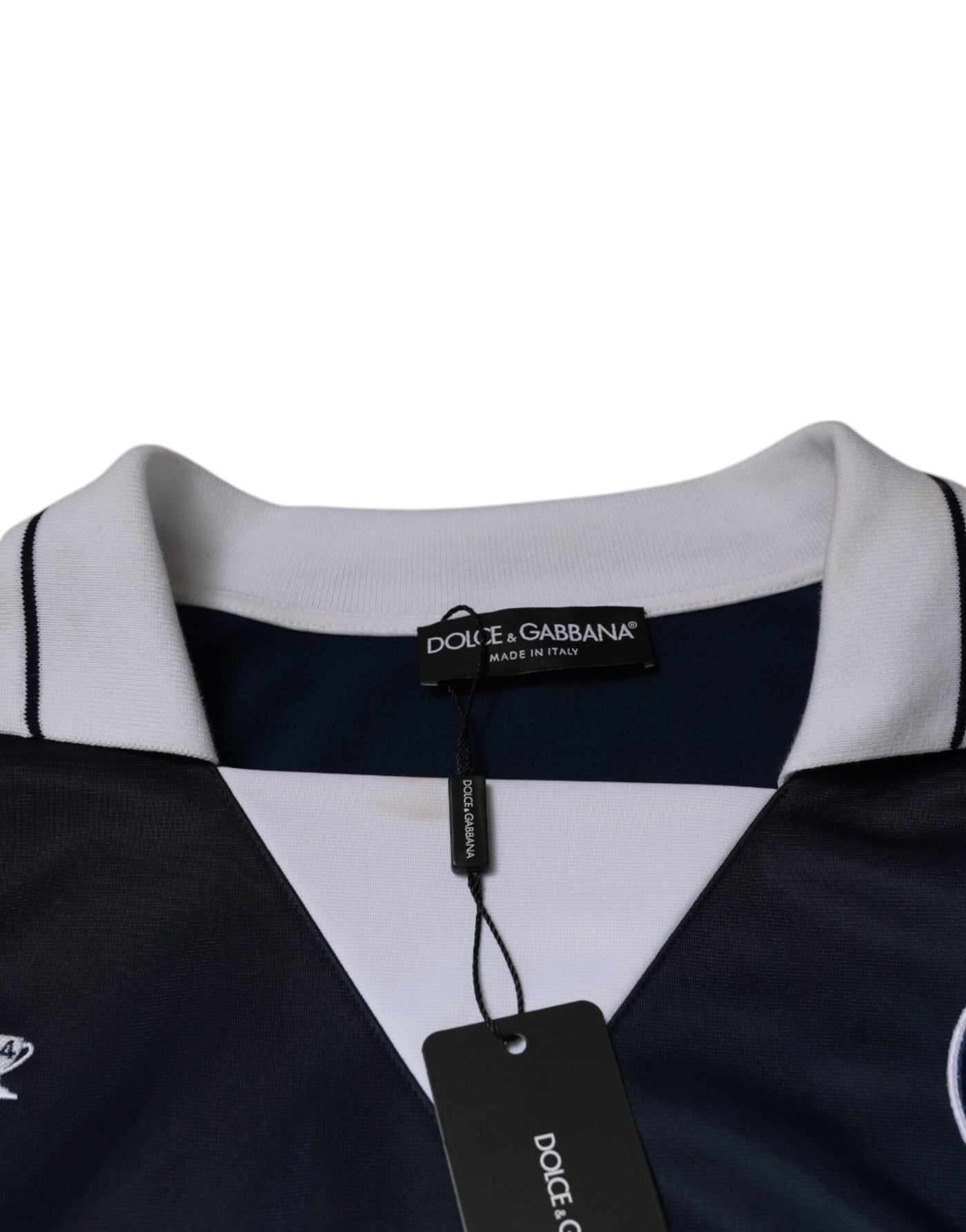 Dolce &amp; Gabbana Blauw Wit Milano T-shirt met Lange Mouwen