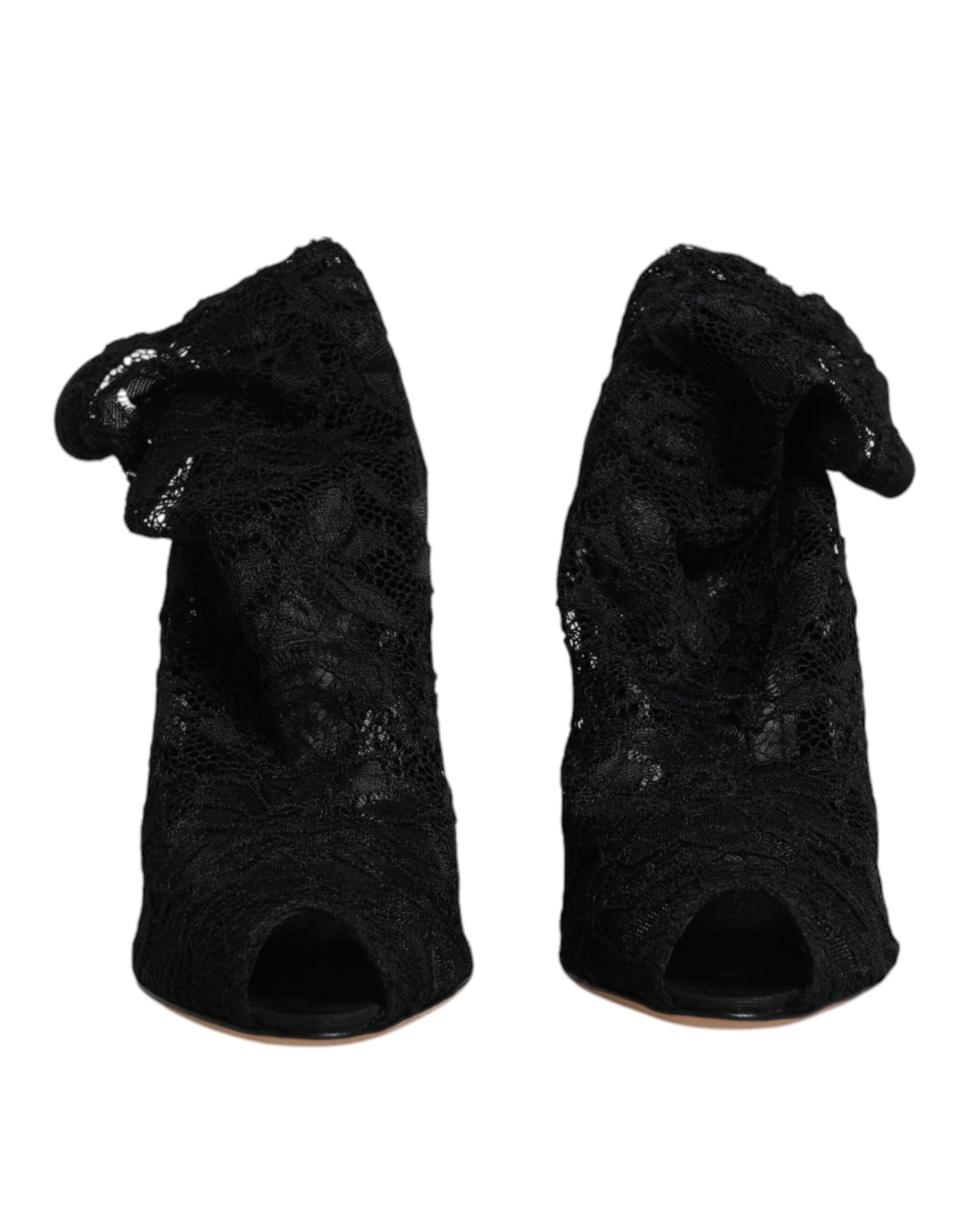 Bottes mi-mollet extensibles en dentelle noire Dolce &amp; Gabbana