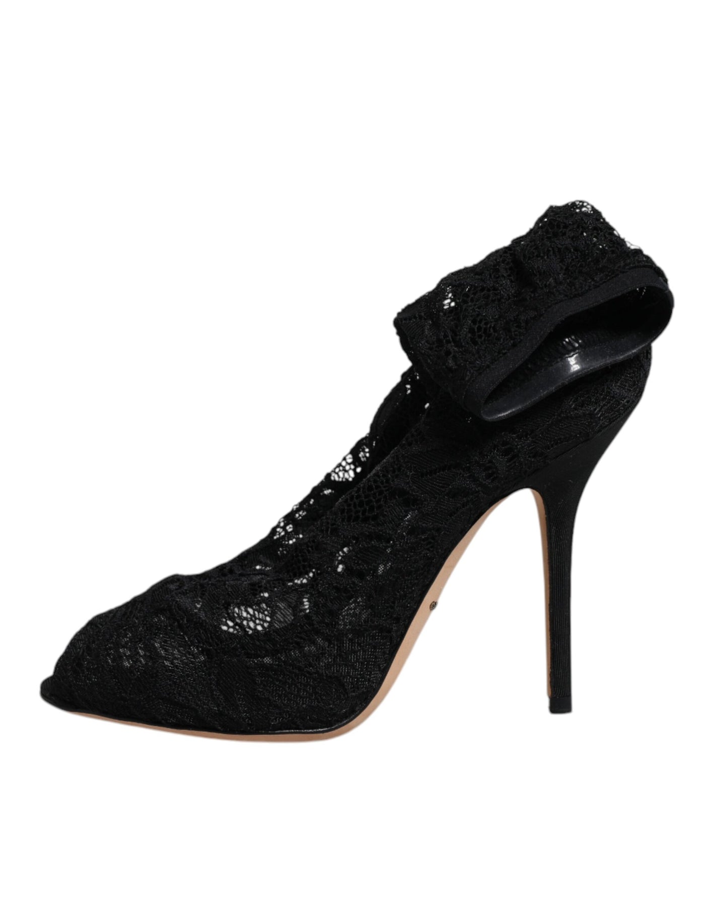 Bottes mi-mollet extensibles en dentelle noire Dolce &amp; Gabbana