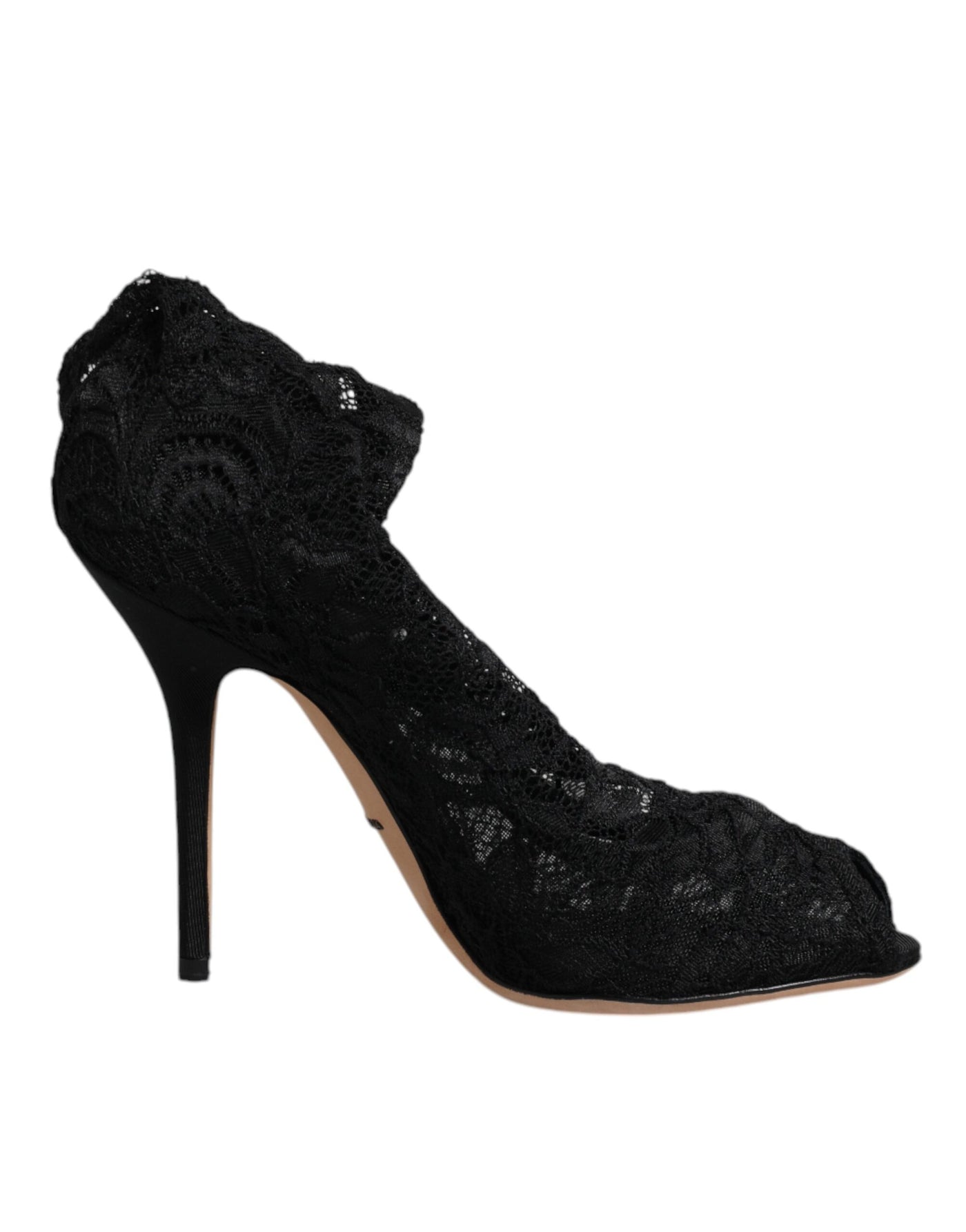 Bottes mi-mollet extensibles en dentelle noire Dolce &amp; Gabbana
