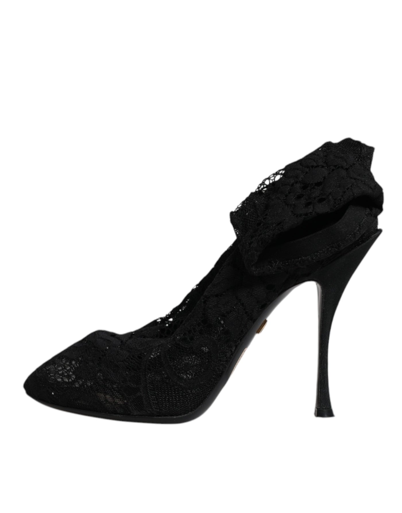 Bottes mi-mollet extensibles en dentelle noire Dolce &amp; Gabbana