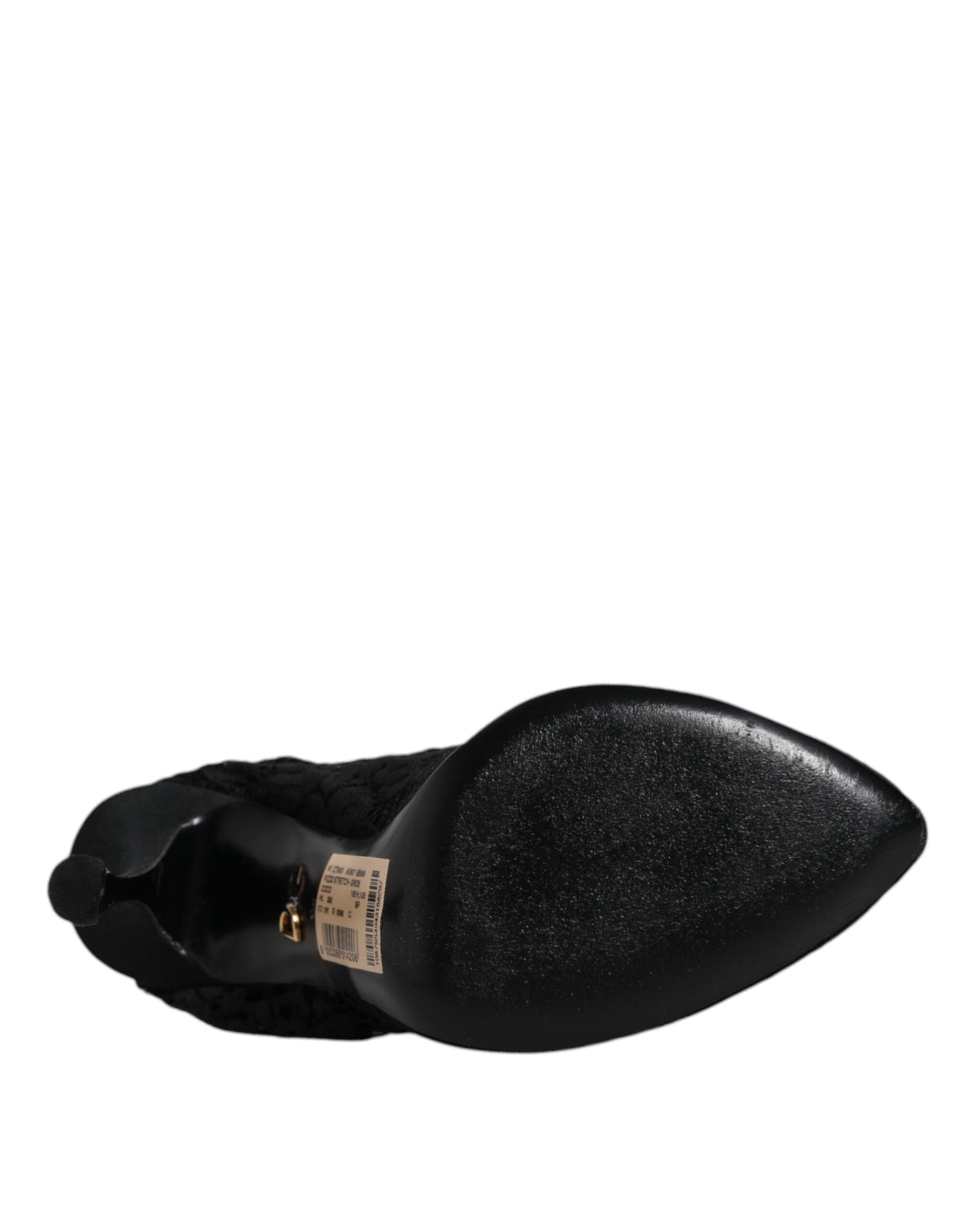 Bottes mi-mollet extensibles en dentelle noire Dolce &amp; Gabbana
