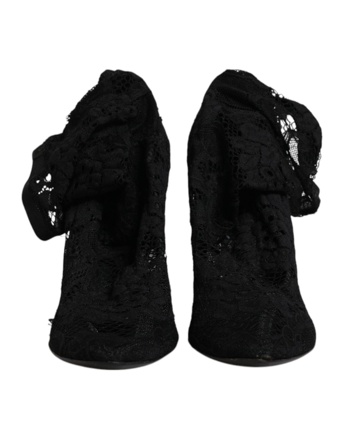 Bottes mi-mollet extensibles en dentelle noire Dolce &amp; Gabbana