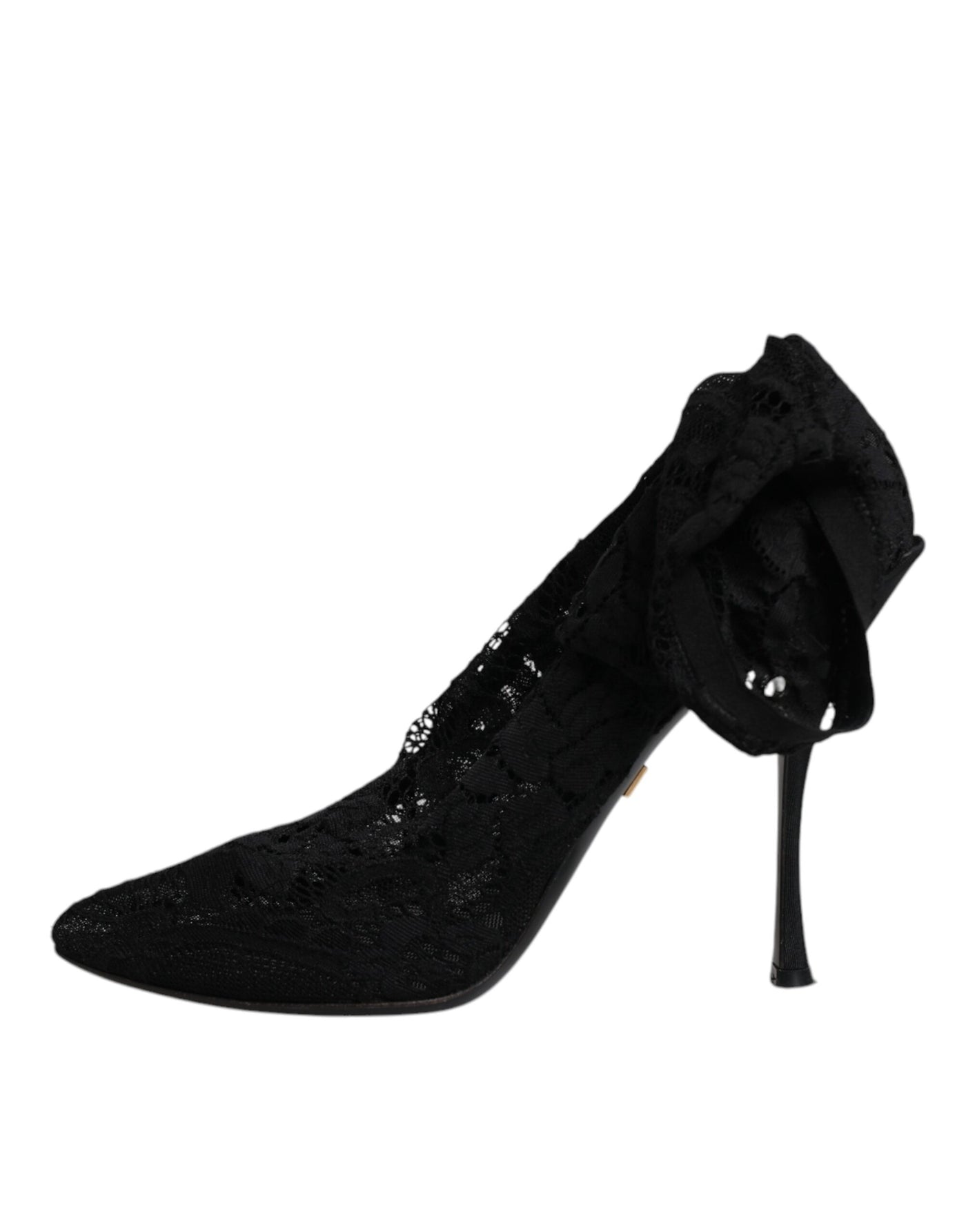 Bottes mi-mollet extensibles en dentelle noire Dolce &amp; Gabbana