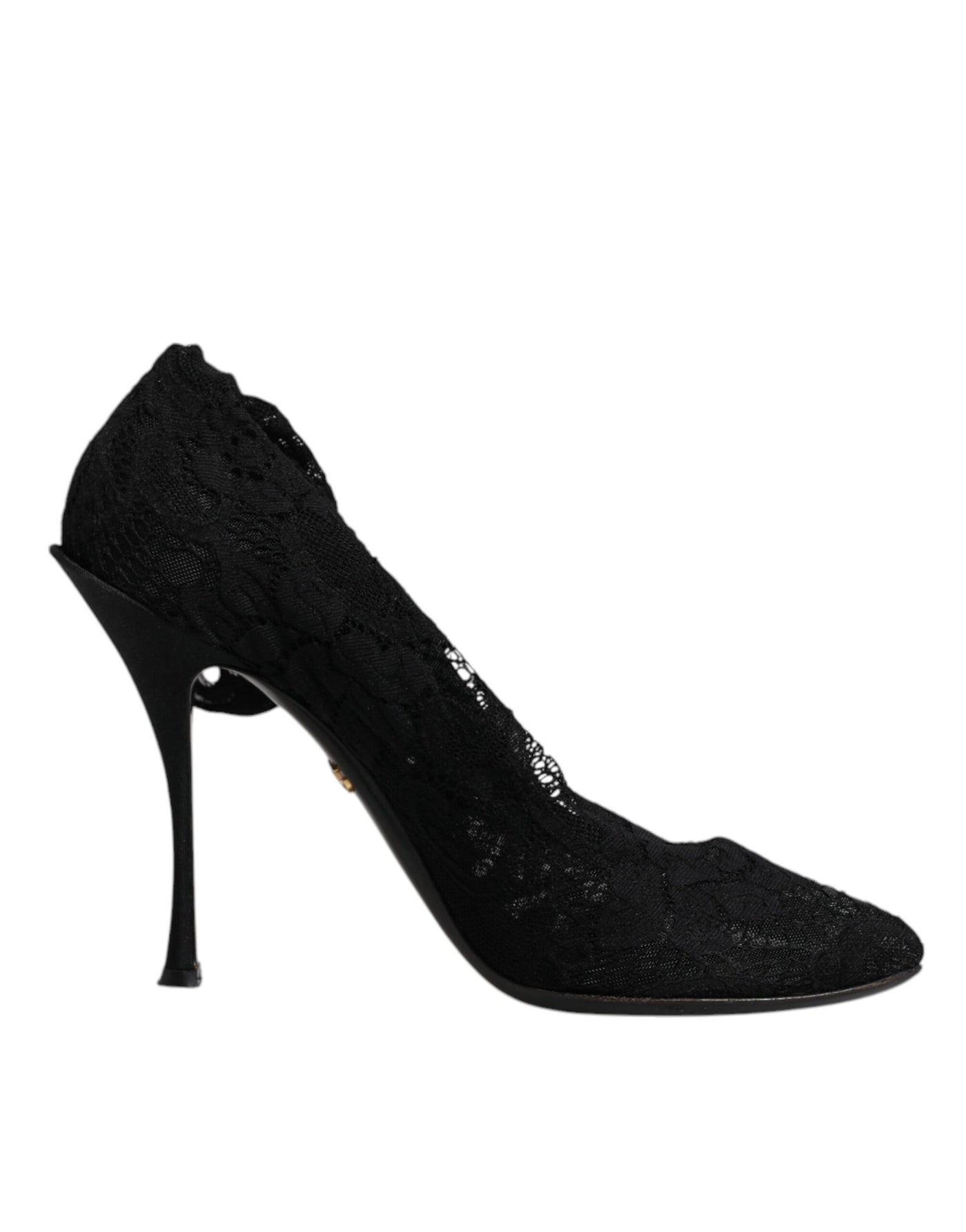 Bottes mi-mollet extensibles en dentelle noire Dolce &amp; Gabbana