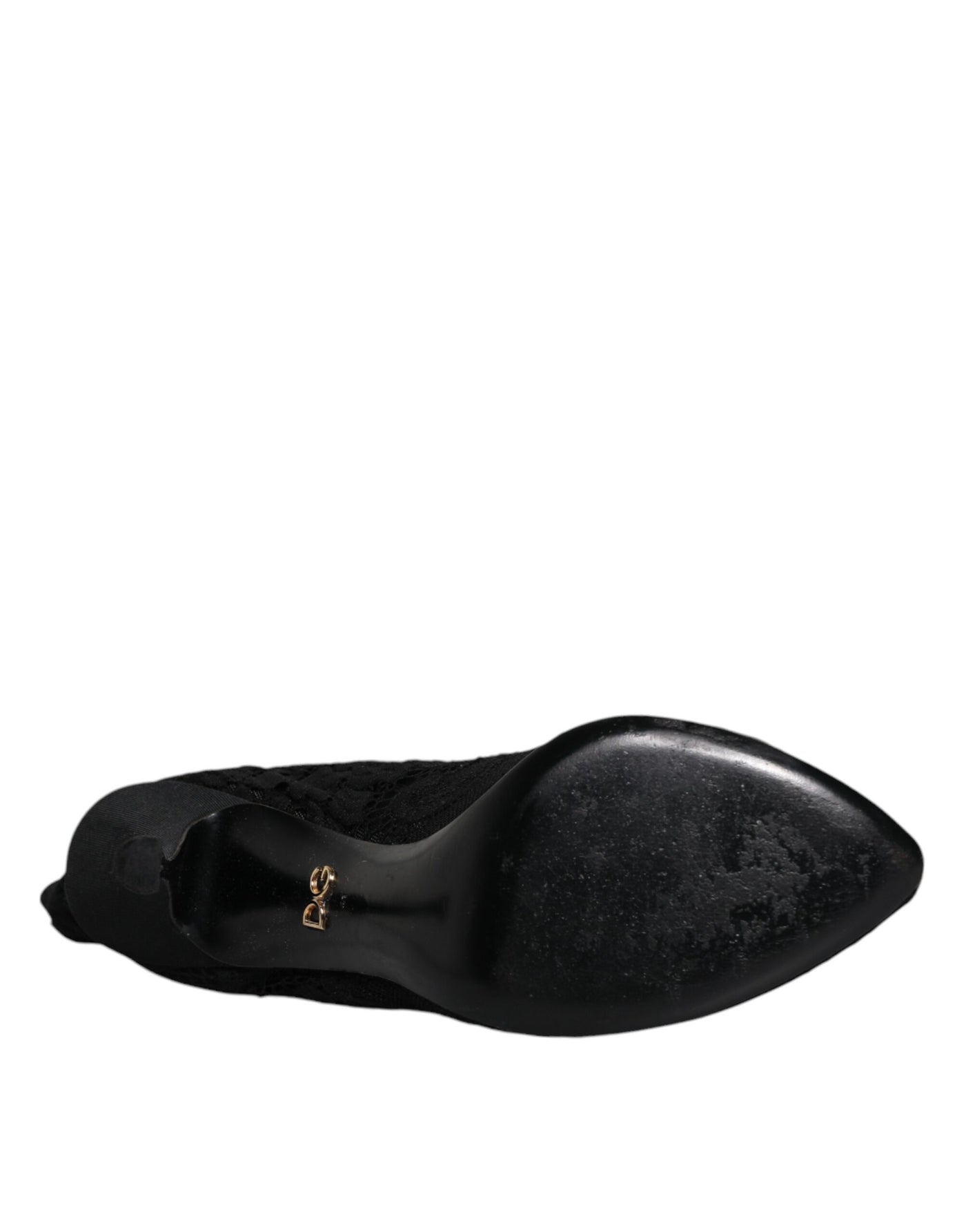 Bottes mi-mollet extensibles en dentelle noire Dolce &amp; Gabbana