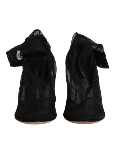 Bottes chaussettes en nylon extensible noir Dolce &amp; Gabbana