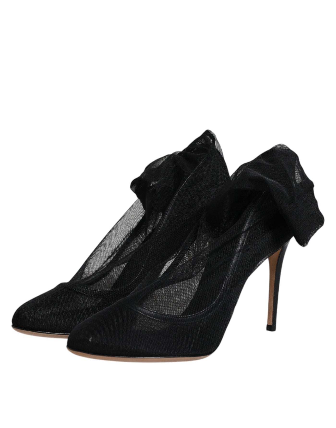 Bottes chaussettes en nylon extensible noir Dolce &amp; Gabbana
