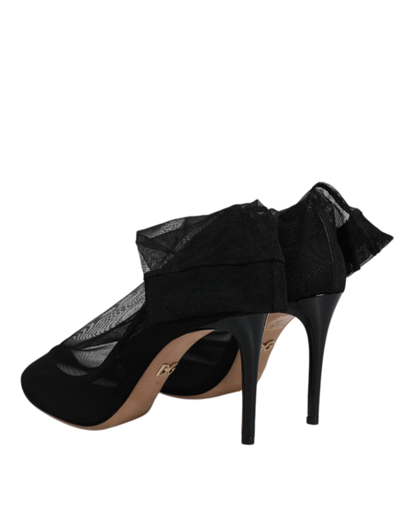 Bottes chaussettes en nylon extensible noir Dolce &amp; Gabbana
