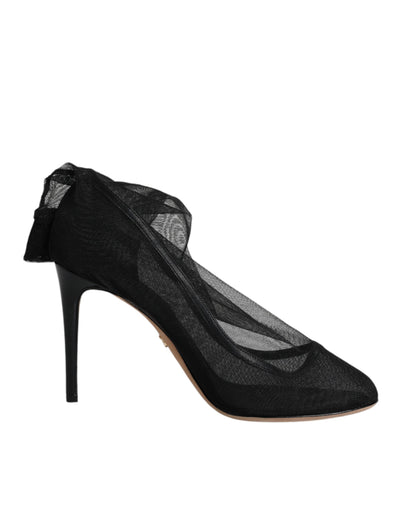 Bottes chaussettes en nylon extensible noir Dolce &amp; Gabbana