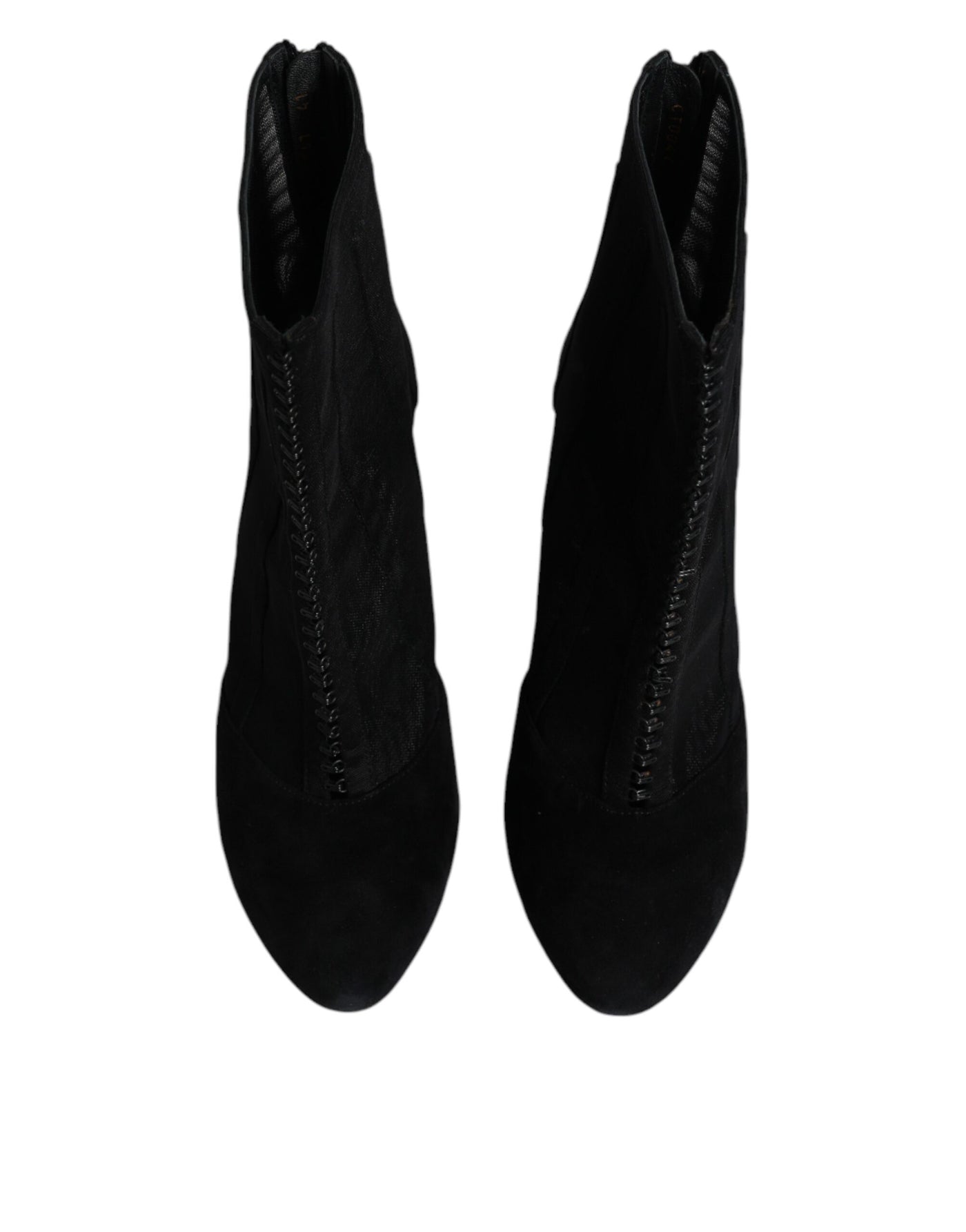 Bottines à talons aiguilles en maille noire Dolce &amp; Gabbana