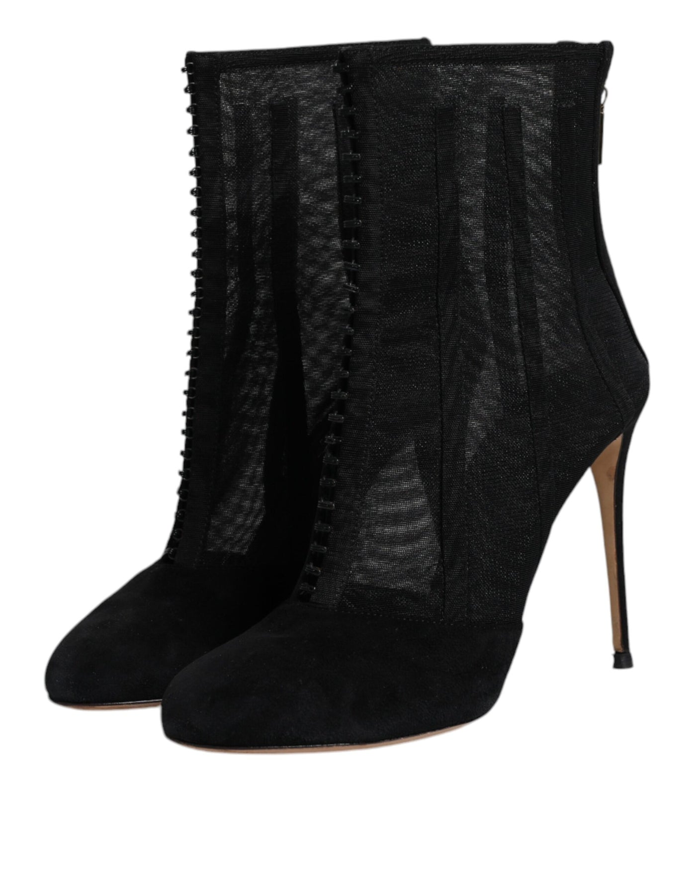 Bottines à talons aiguilles en maille noire Dolce &amp; Gabbana